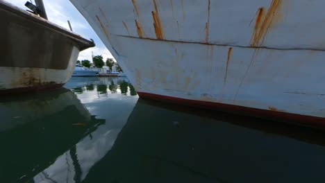 Ships-in-the-Harbor-Canal-in-Rimini,-Italy