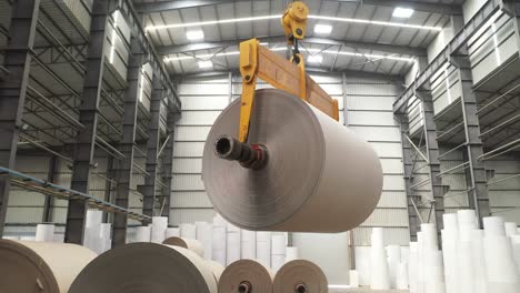 Handling-large-paper-rolls-by-crane