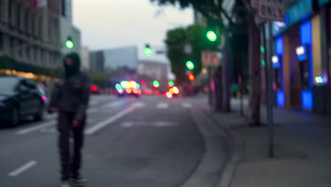 Police-cars-race-down-the-streets-of-Downtown-during-a-BLM-protest