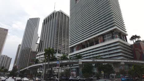 High-rise-buildings-and-palm-trees-under-a-clear-sky-in-downtown-Miami