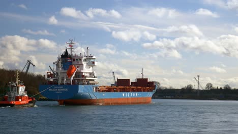 Cargo-Ship-Entering-Industrial-Harbour