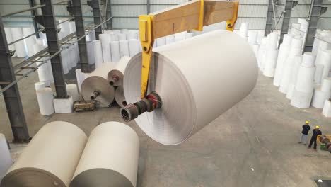 of-large-Godown-Arranging-the-paper-roll-inside