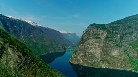 Vassbygdevatnet-lake,-scenic-natural-landscape-in-Aurland,-Vestland,-Norway