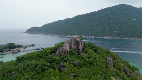 Drone-footage-of-Nangyuan-Island,-Thailand