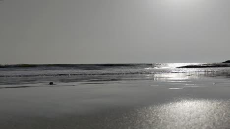 Tropical-sea-sunshine-in-afternoon-and-waves-on-exotic-beach