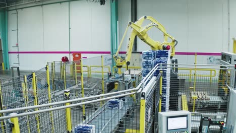 Ready-paper-towel-packets-getting-transferred-for-distribution-in-manufacturing-factory-of-France