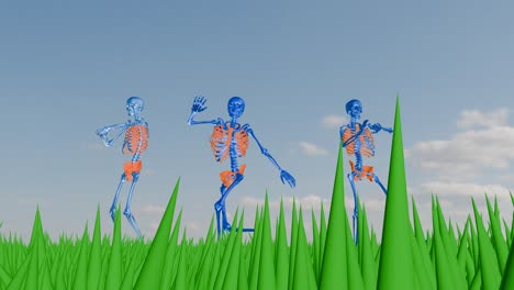 Skeleton-samba-dance-group---grass-