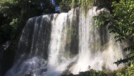 Large-Waterfall,-One-Of-El-Nicho-Cascades-In-Cumanayagua,-Cuba