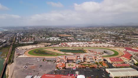 Aerial-View-Of-Del-Mar-Racing-Race-Course-And-Del-Mar-Fairgrounds-In-San-Diego,-California,-USA