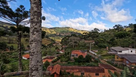 Timelapse-of-Housing-near-wild-nature,-forests-and-mountains