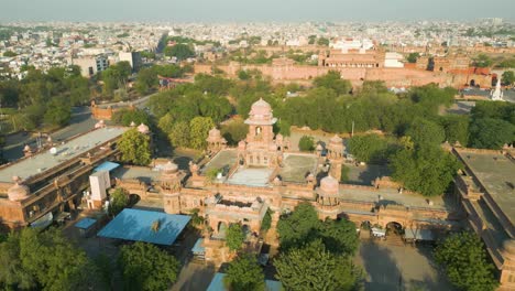 Vista-Aérea-Del-Fuerte-Junagarh,-Este-Es-Uno-De-Los-Lugares-Más-Cuidados-Para-Visitar-En-Bikaner.