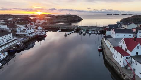 Aerial-view-of-Lofoten-Islands-beautiful-landscape-during-winter