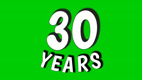 30-years-digit-animation-motion-graphics-on-green-screen