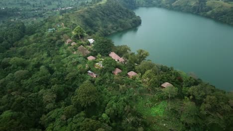 Breathtaking-Mountains-And-Forest-In-Ndali-Lodge-Near-Lake-Nyiambuga-In-Fort-Portal,-Uganda