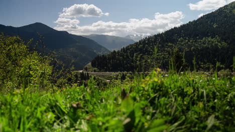 Timelapse-of-mountain-views-motorized-slider-clouds-moving-Koziakas-Greece-zooming-in