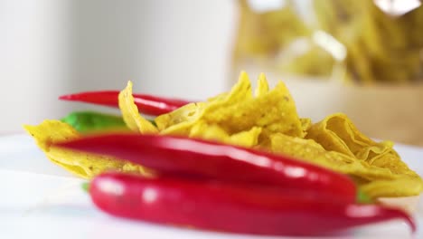 Slow-motion-of-tortilla-chips-filmed-in-studio