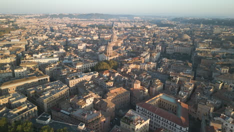 Panoramic-aerial-dolly-establishes-cathedral-basilica-domes-of-the-Orange-Garden-Italy