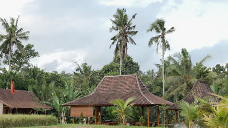 Outdoor-Villas-And-Pavilions-At-The-Private-Resort-Near-Ubud,-Bali-Indonesia