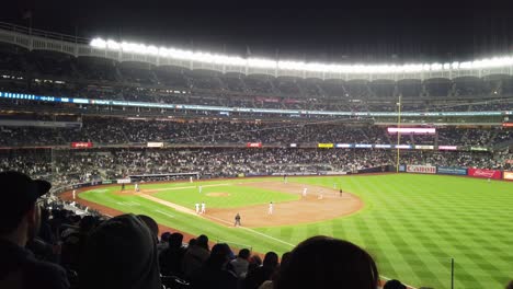 Ball-throw-shot-during-Yankees-game-at-Yankee-Stadium-in-New-York-City