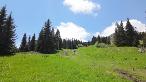 Menschen-Gehen-An-Einem-Schönen-Tag-Einen-Bergpfad-Hinauf