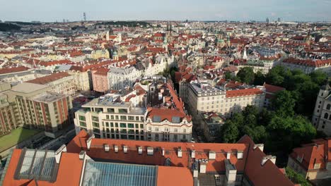 City-Prague-architecture,-streets-and-buildings,-old-town-aerial-view