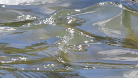 Nahaufnahme-Künstlerischer-Naturhintergrund:-Flusswellen-Spiegeln-Sonnigen-Himmel-Wider