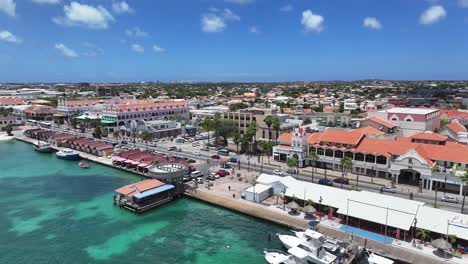 Horizonte-De-Aruba-En-Oranjestad-En-El-Caribe,-Países-Bajos,-Aruba