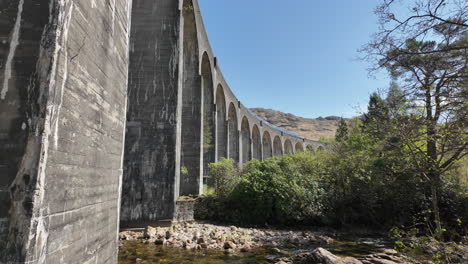 Tilt-Up-from-Concrete-Base-of-Glenfinnan-Bridge-in-Scottish-Highlands