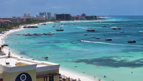 Palm-Beach-At-Oranjestad-In-Caribbean-Netherlands-Aruba