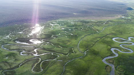 Aerial-view-of-the-crossing-of-the-Owens-River-Gorge-and-River-Benton-near-the-Alabama-Hills,-California