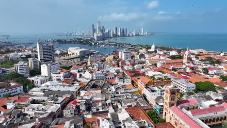 Skyline-Von-Cartagena-De-India-In-Cartagena-De-India-In-Bolivar,-Kolumbien