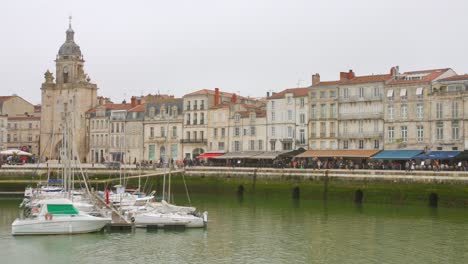 View-of-the-old-port-in-La-Rochelle,-France