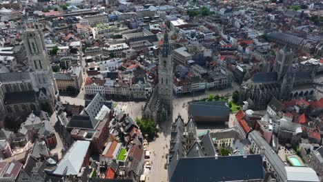 Campanario-De-Gante,-Flandes-Oriental,-Gante,-Región-Flamenca,-Bélgica,-Junio-De-2022