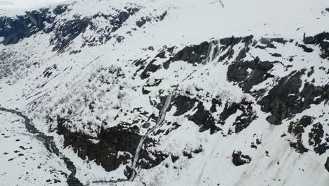 Waterfall-on-the-snowy-mountain