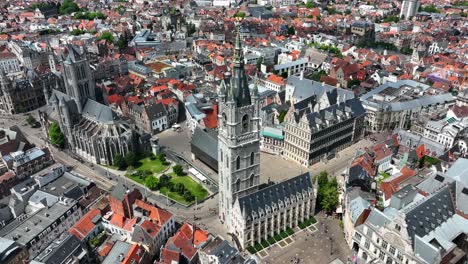 Belfry-of-Ghent,-East-Flanders,-Ghent,-Flemish-Region,-Belgium,-June-2022