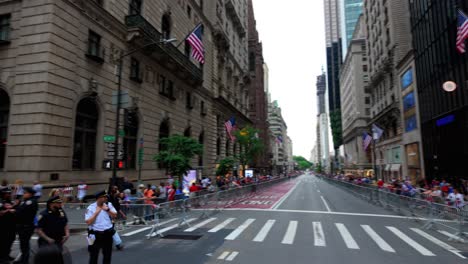 A-ground-level-shot-of-the-beginning-of-the-Puerto-Rican-Day-parade-on-Fifth-Avenue-in-New-York-City