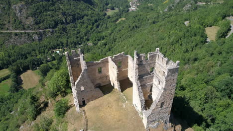 Passing-over-the-old-abandoned-castle-of-Miglos-in-the-French-Pyrenees-mountains