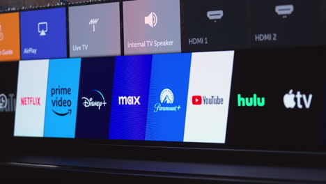 Many-streaming-subscription-and-pay-to-play-options-on-a-smart-television