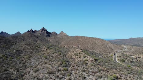 Arid-dry-ecosystem-desert-in-Baja-California-Sur,-Mexico-Aerial-view