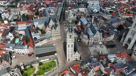 Belfry-of-Ghent,-East-Flanders,-Ghent,-Flemish-Region,-Belgium,-June-2022