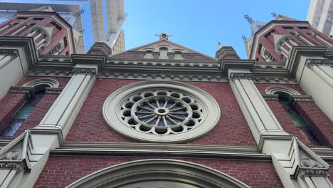 Fassade-Der-Dreifaltigkeitskirche,-Hoher-Winkel,-Leicht-Schräg,-Perth-CBD,-Westaustralien