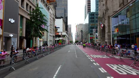 A-ground-level-shot-of-the-beginning-of-the-Puerto-Rican-Day-parade-on-Fifth-Avenue-in-New-York-City