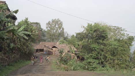 Paisaje-O-Casas-Y-Entorno-De-Personas-Que-Viven-En-Nagaland,-India.