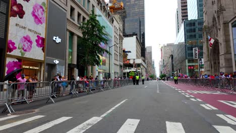 A-ground-level-shot-of-the-beginning-of-the-Puerto-Rican-Day-parade-on-Fifth-Avenue-in-New-York-City