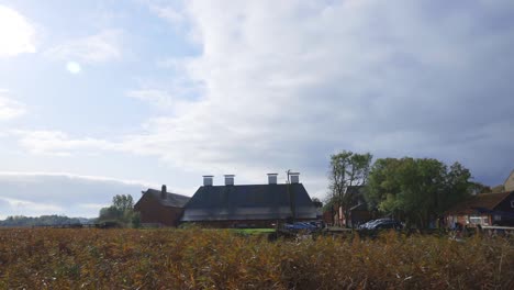 Panning-shot-of-Snape-Maltings-in-Suffolk-United-Kingdom