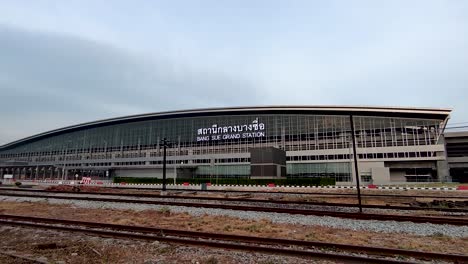 -Bang-Sue-Grand-Station,-New-Hub-of-Train-Transportation-in-Bangkok,-Thailand