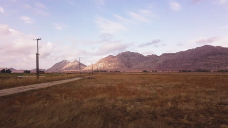 Arid-arable-lands-of-upland-game-hunting-area-California,-drone-shot