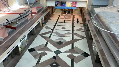 Denver,-Colorado---USA---April-9,-2020:-Empty-Train-Station-at-Denver-International-Airport-During-COVID19-Pandemic