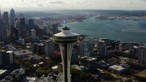 Toma-Aérea-Del-Paisaje-Urbano-De-Seattle-4k.