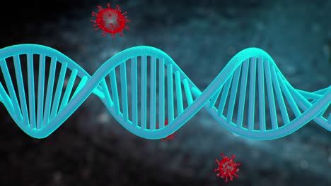 RNA-Doppelhelix,-Langsame,-Schleifenfähige-Aufnahme,-Nahaufnahme,-Tiefenschärfe-In-4K